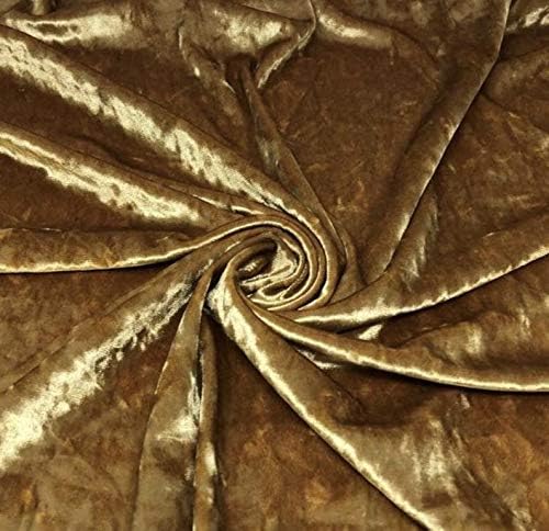 LUVFABRICS Crushed Ice Velvet Stretch Fabric (Gold)
