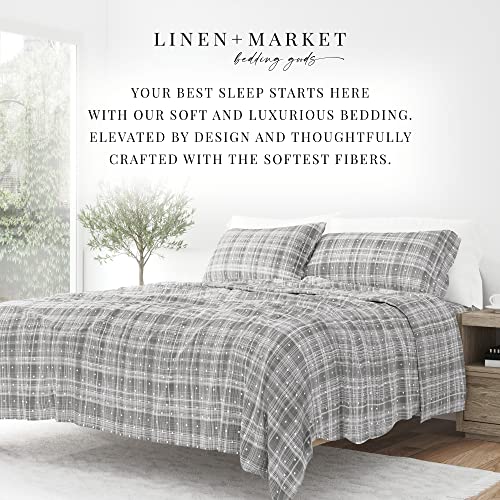 Ienjoy Home 4 Piece Polkadot Patterned Home Collection Premium Ultra Soft Bed Sheet Set, Queen, Gray #TOP1