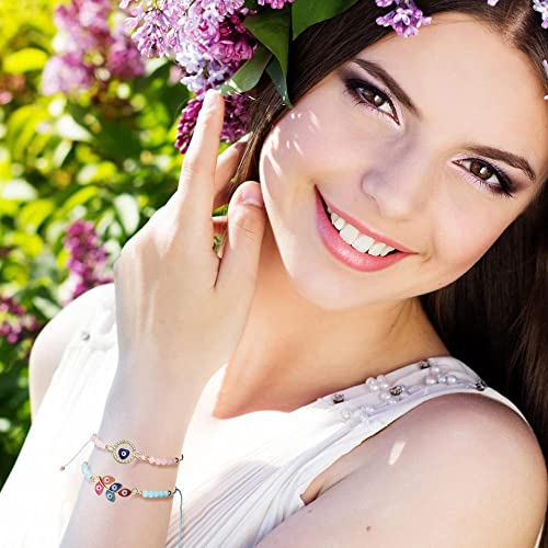 50Pcs Evil Eye Beads Charms For Jewelry Making Assorted Evil Eye Connector Rhinestone Diamond Link Charms For Women Bracelet Earring Necklace Diy Craft (M703) #TOP6