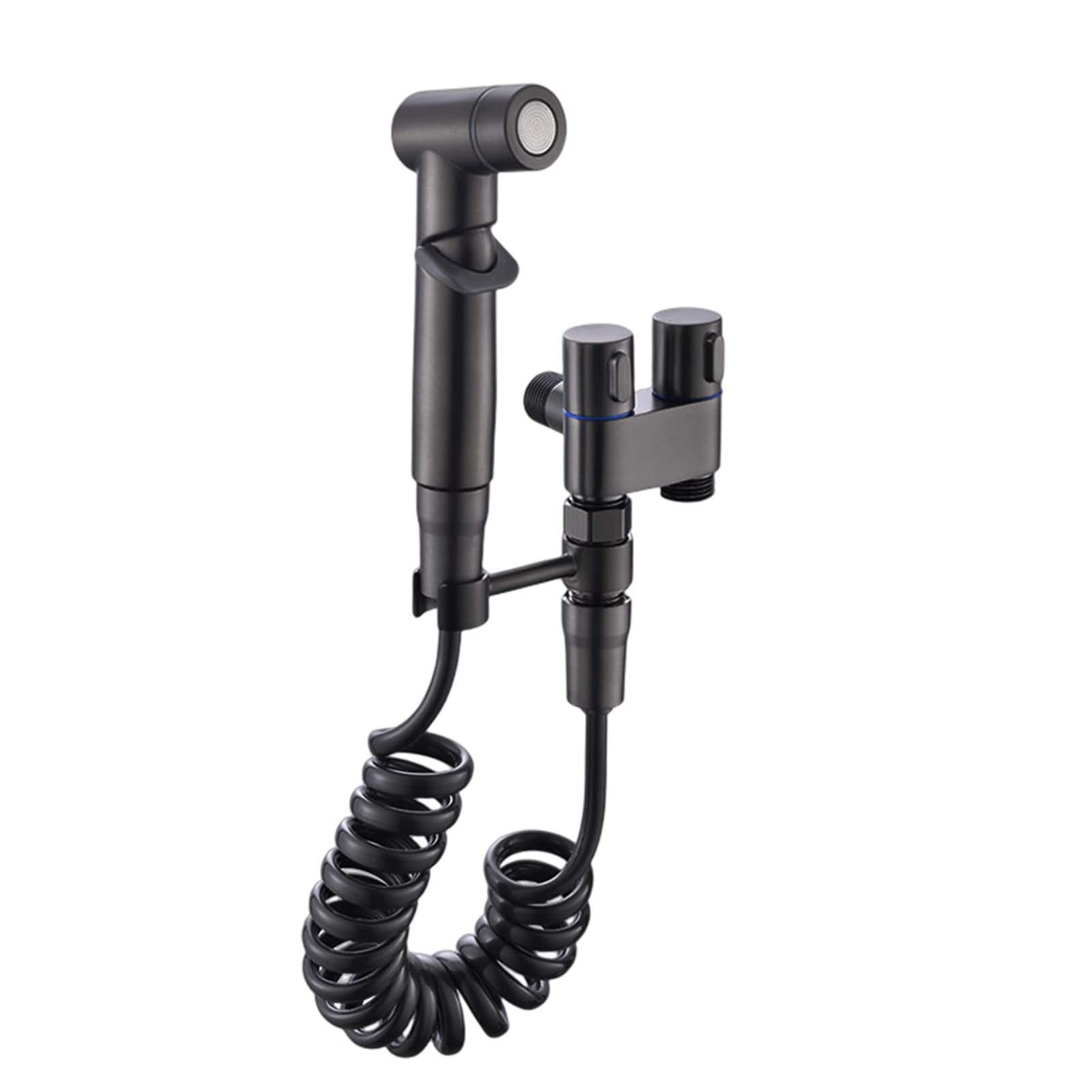 Peryauts Black 1 In 2 Out Dual Control Valve 1 In 2 Out Washing Machine Toilet Faucet For Bidet Bathroom -In- Dual Control Valve, In- Washing Machine, For Bidet, Shower