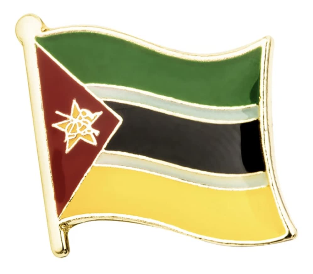 Pin's drapeau national du Mozambique en métal émaillé, Métal