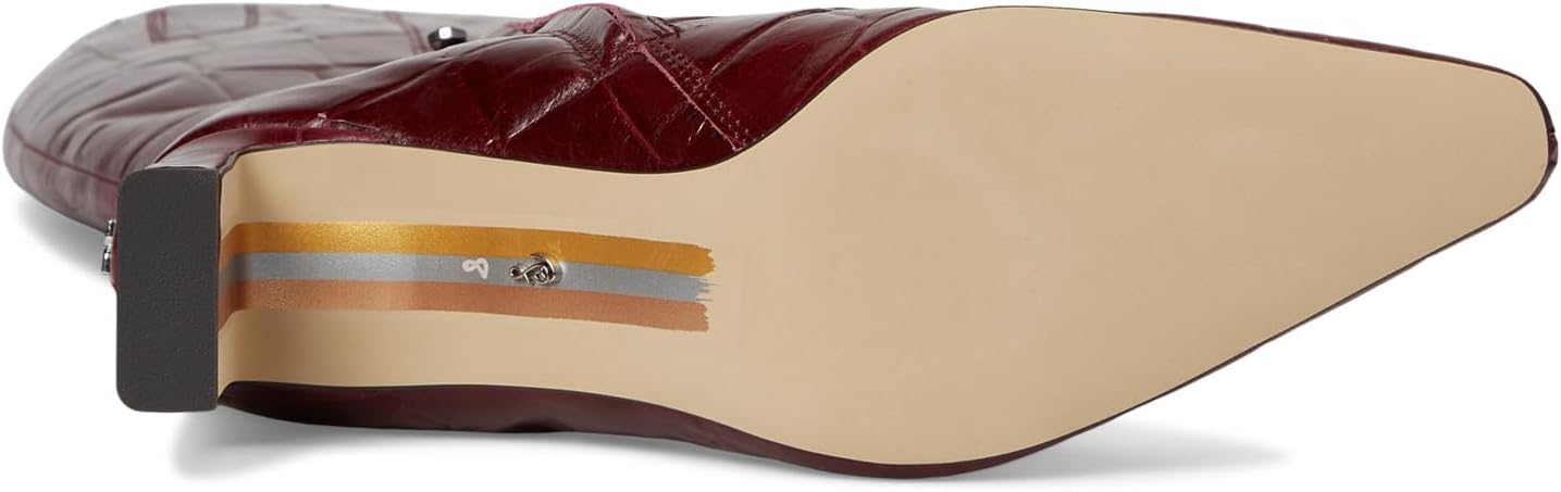 Stivali Alti Al Ginocchio Sam Edelman Sylvia Per Donna, Punta Affilata E Tacco Sottile, Colore Borgogna Francese, Taglia 37 EU
