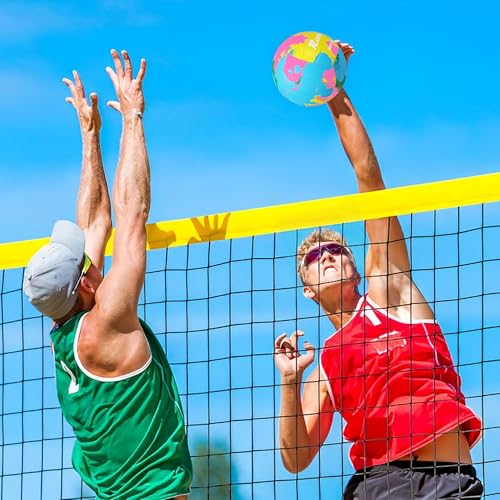Runleaps Soft Volleyball Official Size 5 Soft Waterproof Volleyball Sand Sports PU Ball for Indoor, Outdoor, Pool, Gym, Training（Pink,Yellow） - Thumbnail 7