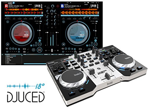 Image of HERCULES INSTINCT S PARTY PACK ultra-mobile USB DJ Controller with Audio Outputs for use with your Headphones and your Speakers + Stand-alone 3-watt USB rotary RGB LED light