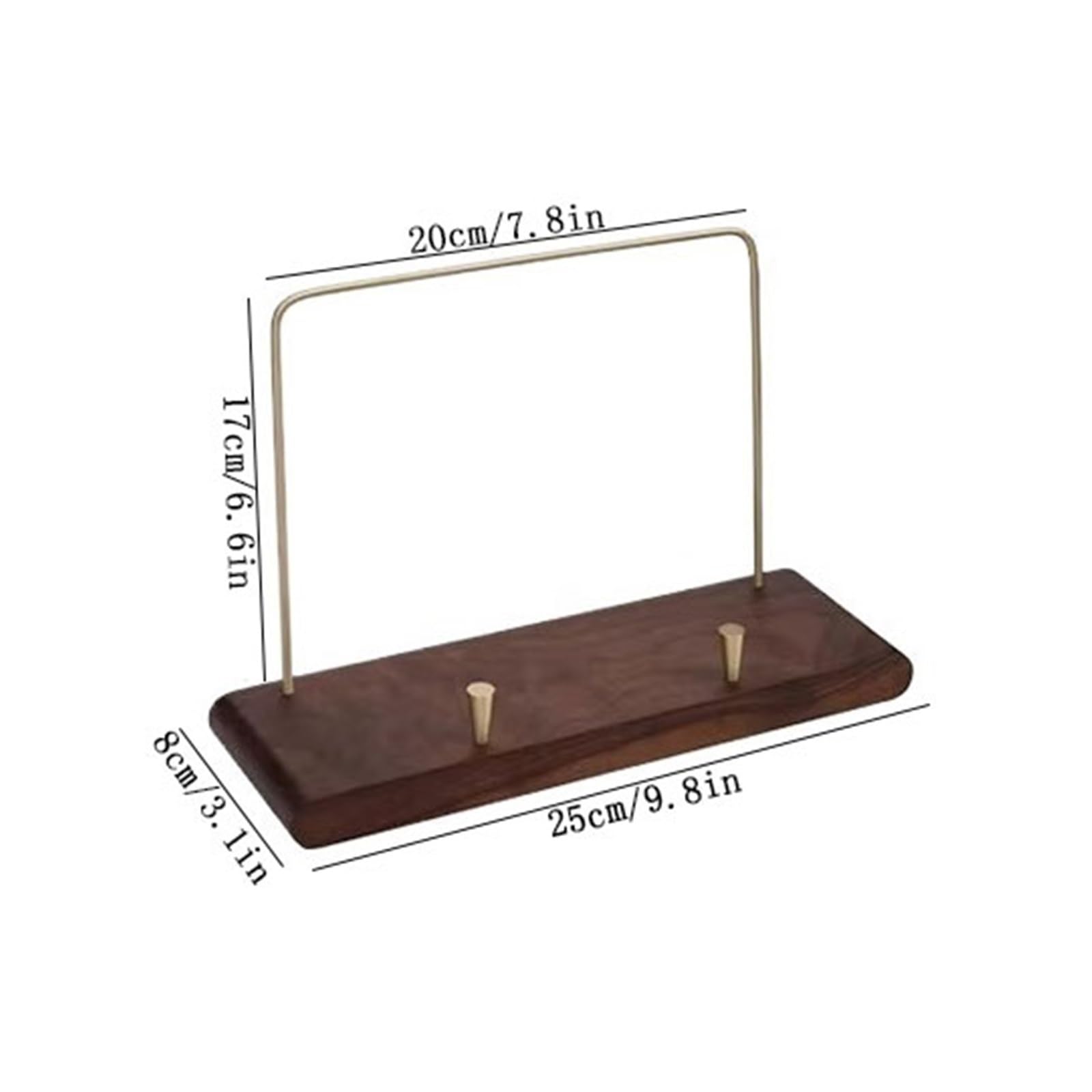 Support de disques Petit présentoir de bureau en bois for disques vinyles et CD, avec support laiton