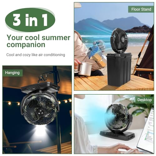 Image of Portable Outdoor Misting Fan - Summer Must-Have 9L Water Tank 3 Levels Wind Speed&Mister Instant Cooling, Ideal for Patio, Garage, Camping,RV, Great Gift for Campers /Fishing Lover