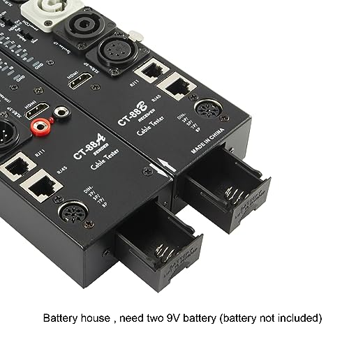 MFL. Detachable Advanced Cable Tester Line Audio Finder Black Cables Checker 10-Way Switch Wire Tracker with LED Indicators, Separate Working Mode, Rectangular