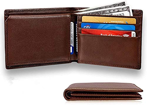 KALMORE Men's RFID Blocking Multi-Card Travel Bifold Genuine Leather Wallet4