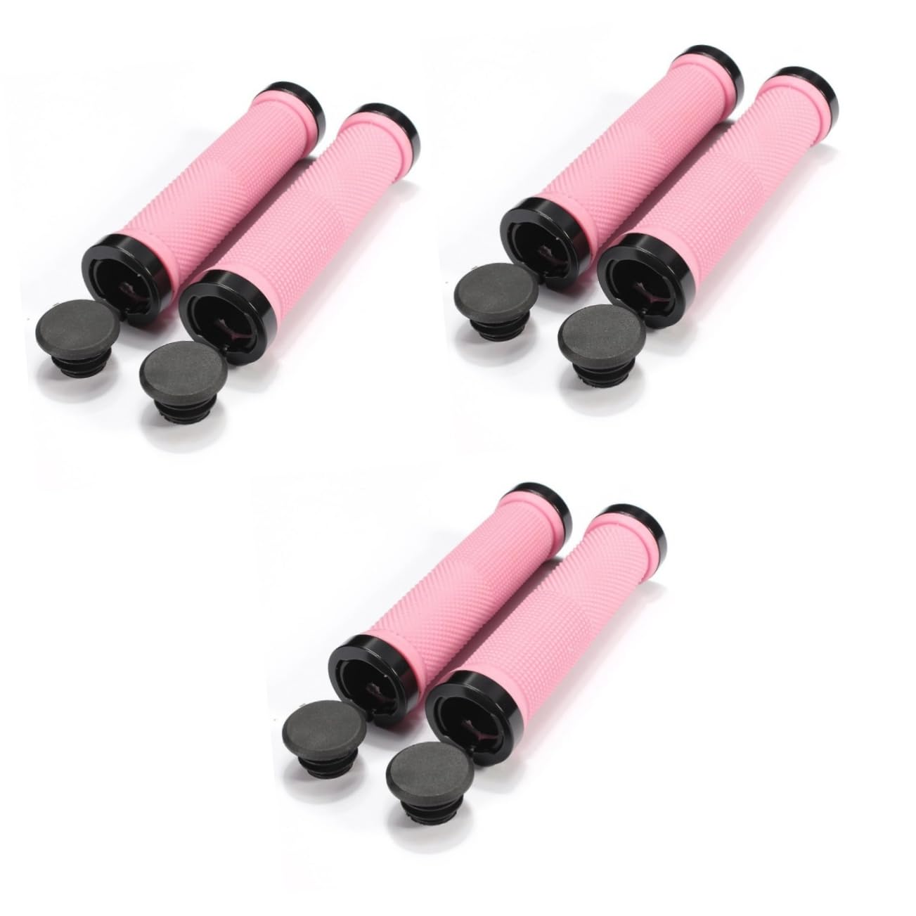 INOOMP Manopole Per Bici 3 Pezzi Coppia Manopole Di Accessorio Bianco Bianco Di Ricambio Per Strada Non Bloccata Mtb Una Gomma Non Morbida Non Su Allenamento Manubrio Bici