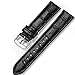 Produktbild iStrap Uhrenarmbänder Krokodilmuster Echtes Leder Edelstahlschnalle Armband für Männer Frauen-18mm 19mm 20mm 21mm 22mm 24mm- Schwarz Braun
