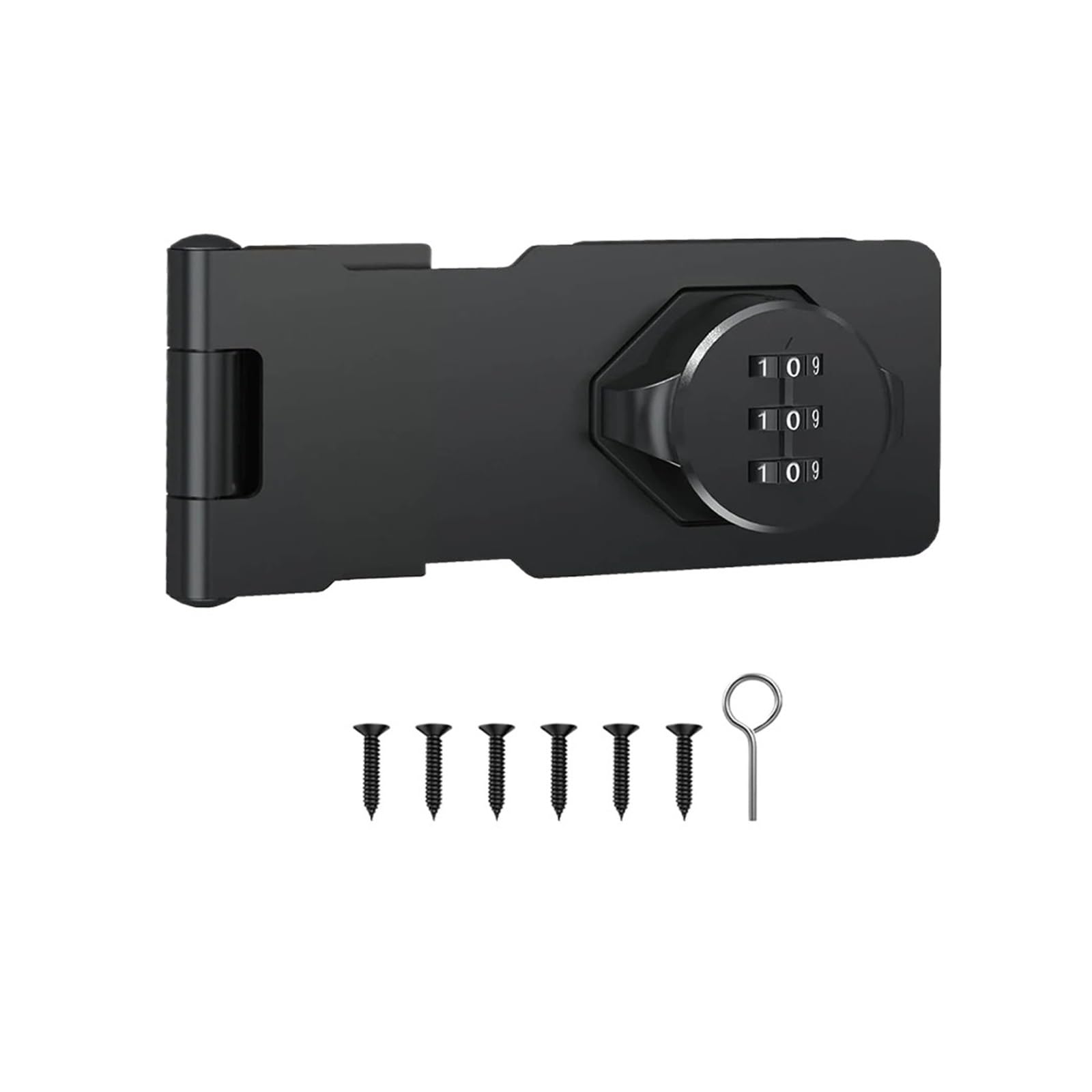 Bdfjeds 1 Piece Black Cabinet Lock Cabinet Password Lock Zinc Alloy Security Cam Keyless Combination Latch For Locker Fence Garden