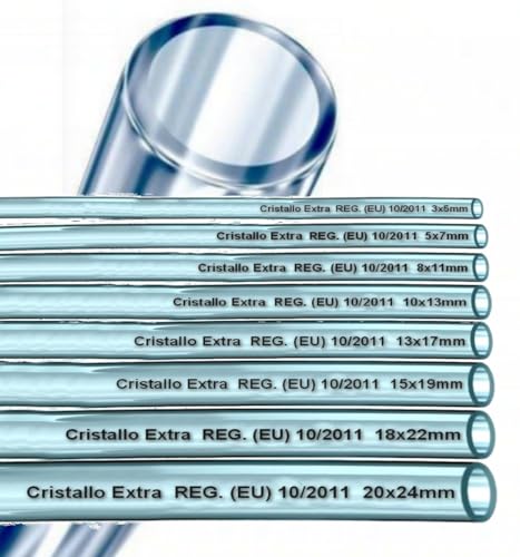 Aquariumschlauch WasserschlauchSchlauch Meterware PVC-Klar Kraftstoffschlauch Lebensmittelecht Schlauchleitung (5mm-Innen 7mm-Außen)