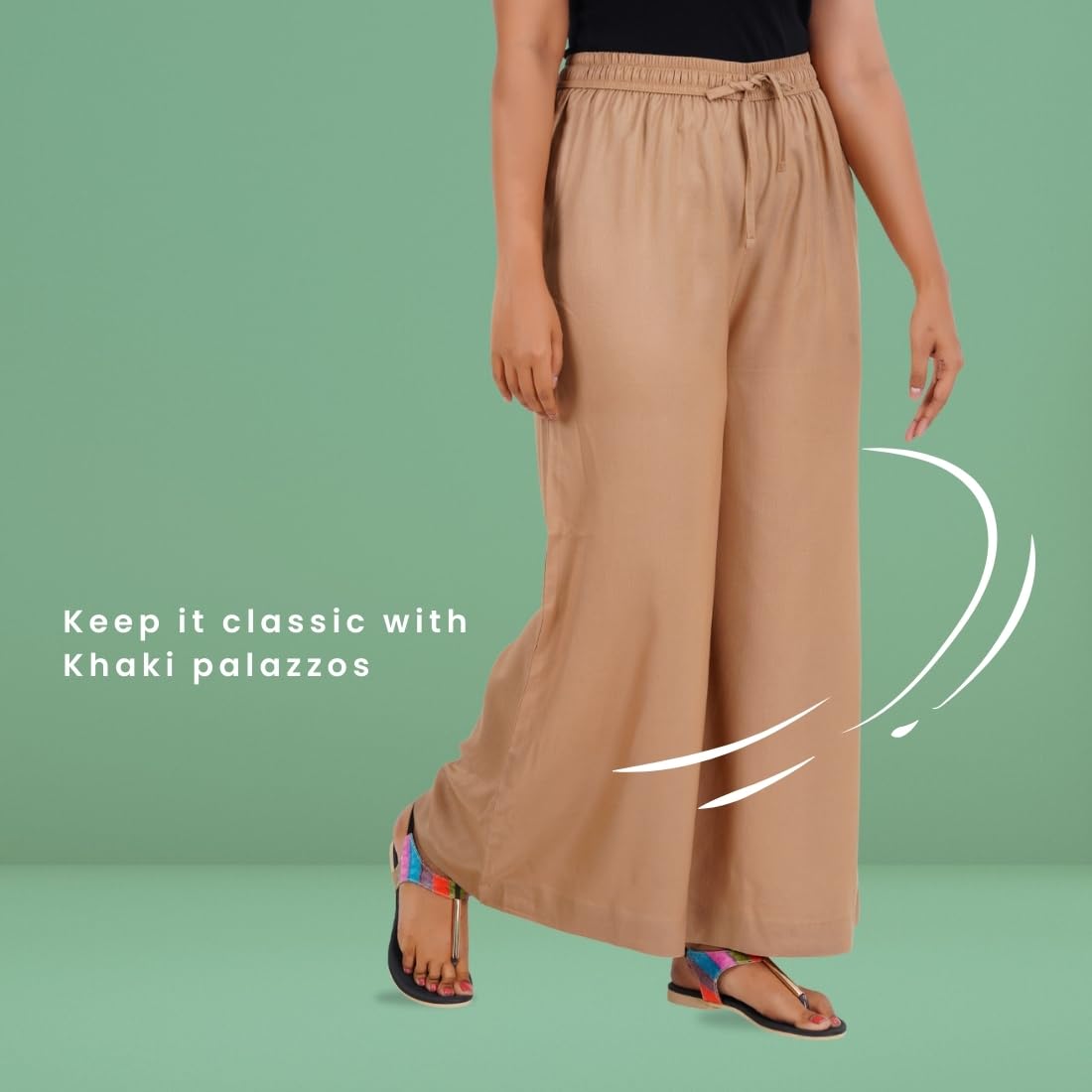 Happy Bunny Elegante pantalón Palazzo de rayón fluido para mujer, cintura elástica cómoda, ajuste regular, longitud completa con bolsillo lateral, ideal para oficina, fiesta y actividades al aire