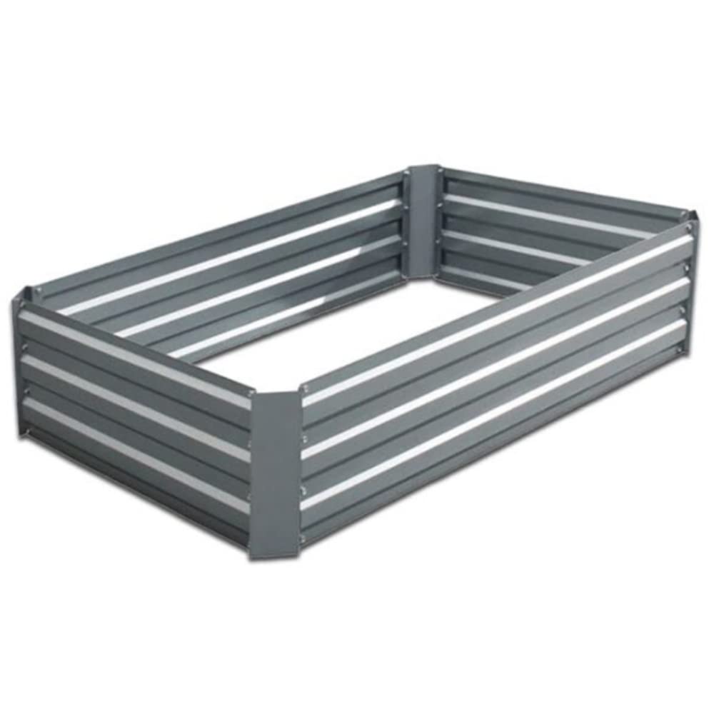 Gardening Naturally Garden Raised Metal Bed for Planting Flowers or Vegetables Galvanised Rectangular Raised Bed 120 x 90 x 30cm