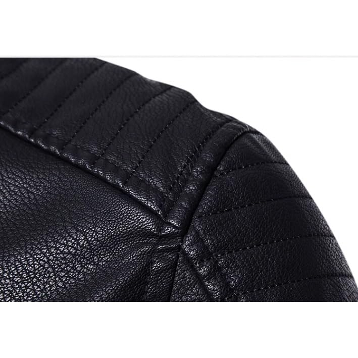 Chaqueta de cuero con cierre diagonal para ciclismo miniatura 5