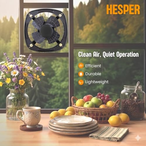 Image of Hesper Extreme 6 Inch 150MM High Speed 4 Blade Metal Body Exhaust for office, Bedroom, Bathroom, Kitchen & Industries Color Metallic Grey for 6 inchi Small Size Hole