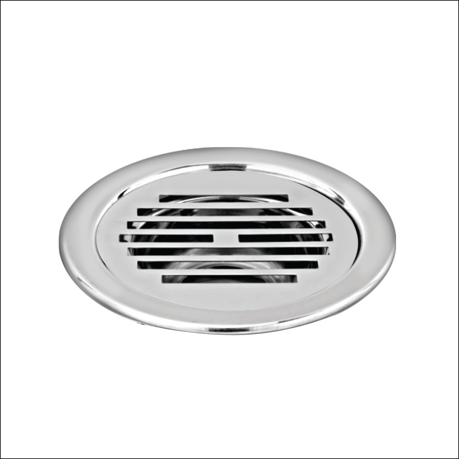 SANJAY CHILLY Classic Round Floor Drain 5 INCH for Bathroom Stainless Steel 304 Grade Waste Water Drainer Washbasin Sink Bathtub Laundry (Round Classic Silver 5 INCH)