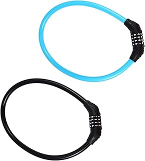 INOOMP 2 pçs combinação de senha cadeado de bicicleta infantil bicicleta infantil mountain bike cadeado de bicicleta de metal bloqueio de bicicleta flexível bloqueio de corrente de motocicleta cadeado de segurança bloqueio de código de bicicleta motocicleta PVC