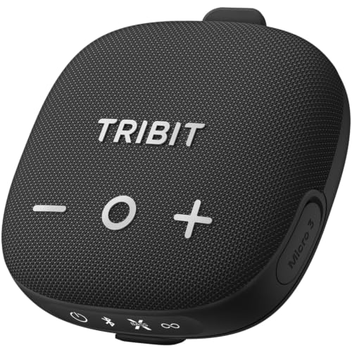 Tribit StormBox Micro 3 Bluetooth Speaker, 13W, IP68, 24H Playtime, Black | XBass, Carry Strap, Magnetic Mount, Bluetooth 6.0, Custom EQ, Built-in Mic