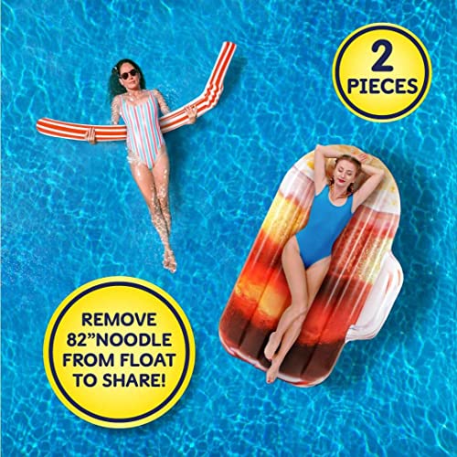 Root Beer Float And Noodle - Pool Float Tube, Inflatable Rafts For Kids & Adults - Large Blow Up Float For Summer Beach Swimming - Two Floats - Take2Floats #TOP2