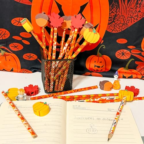 24 lápices de otoño con borrador para Acción de Gracias miniatura 5