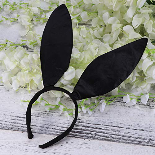 Frcolor Bunny Ears Headband, Easter Sweet Sexy Rabbit Ear Hair Band For Party Cosplay Costume Accessory (Black) #TOP4
