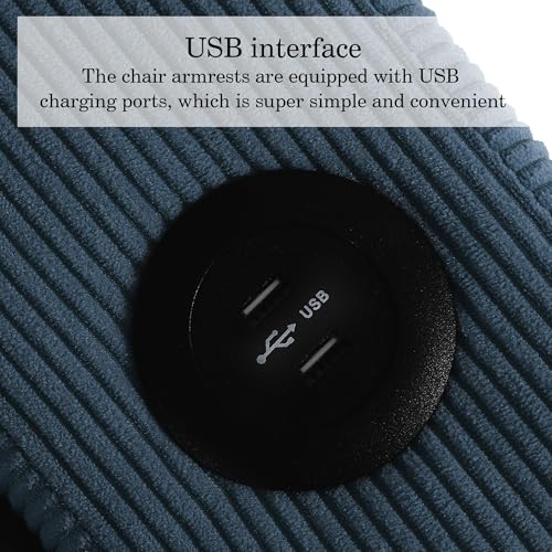 Image of 3-in-1 Sleeper Chair Pull Out Sofa Bed, Convertible Reclining Seat Upholstered Armchair, Adjustable Backrest Recliner Chair - Navy Blue