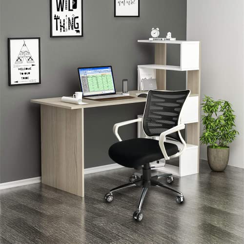 Image of Kepler Brooks Office Chair | 1 Year Warranty | Office Chairs for Work from Home, Chair for Office Work at Home, Ergonomic Chair, Computer Chair, Mid Back Chair, Heavy Metal Base - Dazzle (Black)