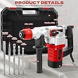 1500W Heavy Duty Hammer Drill – SDS-Plus Rotary Hammer with 360° Auxiliary Handle for Concrete, Masonry, Brick, Steel, and Wood Drilling - Image 3