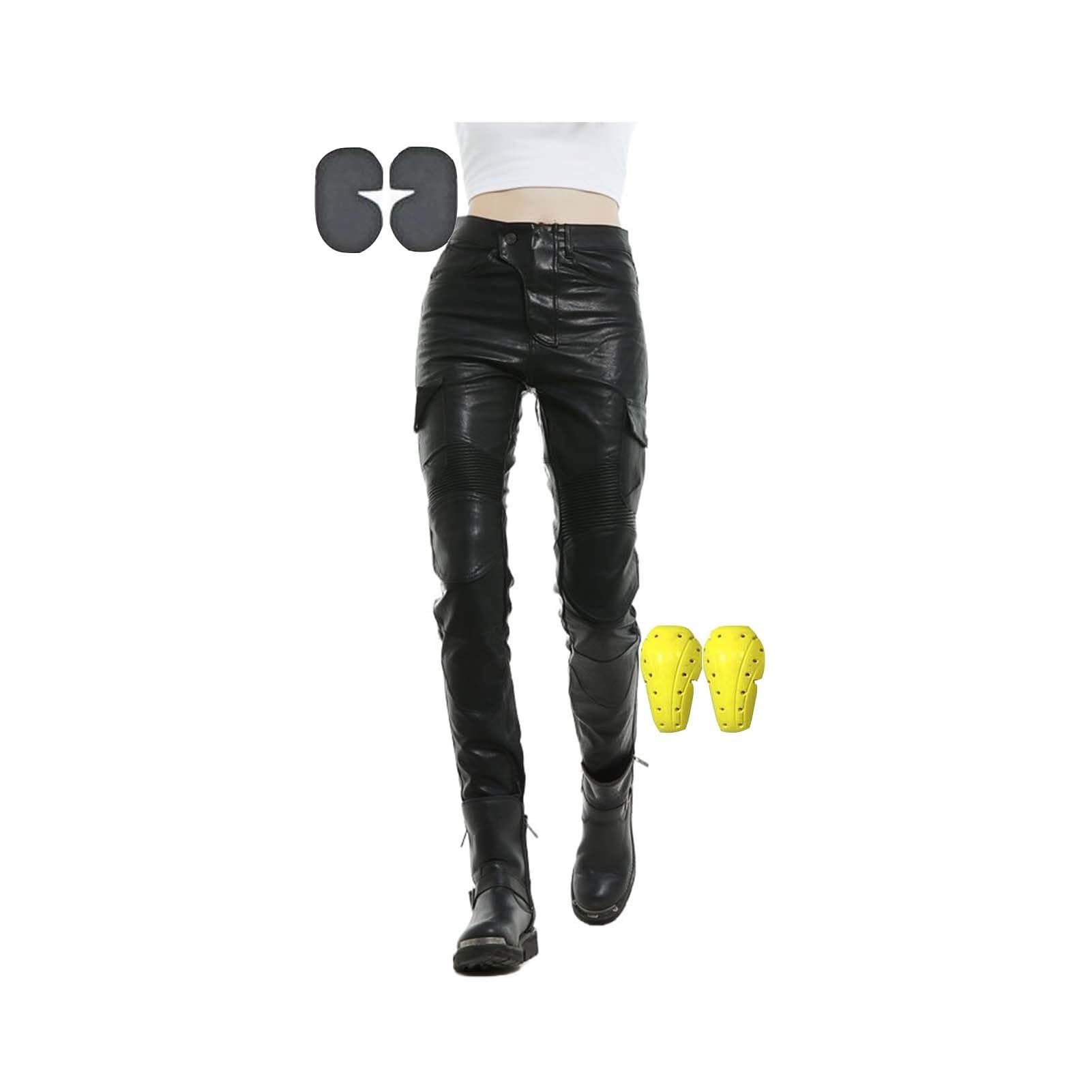 Pantaloni da Moto da Donna Pantaloni da Moto in Pelle Regali Ciclistici per Uomini/Donne Resistente all'Usura, Antivento, Traspirante, Resistente agli Strappi