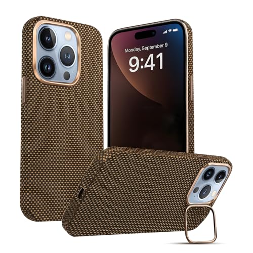 Image of AIBEX Aramid Fiber MagSafe Case Compatible for Apple iPhone 13 Pro| Slim Protective Back Cover with Built-in Magnets| Wireless Charging Support| Camera Ring Stand| Shockproof with Air Guard Corners