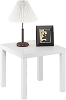 Vista 1 de Furinno Classic Square Parsons Mesa Auxiliar Lateral, Paquete de 1, Blanco