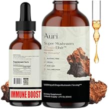 Auri Nutrition Super Chaga Elixir - مكمل غذائي سائل من الفطر الفائق مع دعم مناعي كامل الطيف من الإجهاد التأكسدي ورفع الطاقة - صبغة Chaga 60 مل