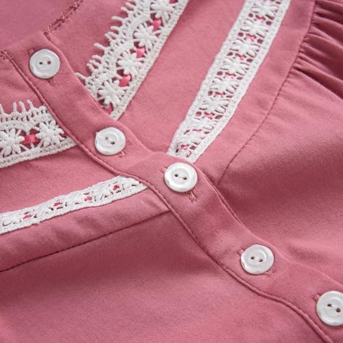 Keyocean Nightgowns for Women, Soft Cotton Comfortable Lightweight Long-Sleeve Ladies Night Dresses4