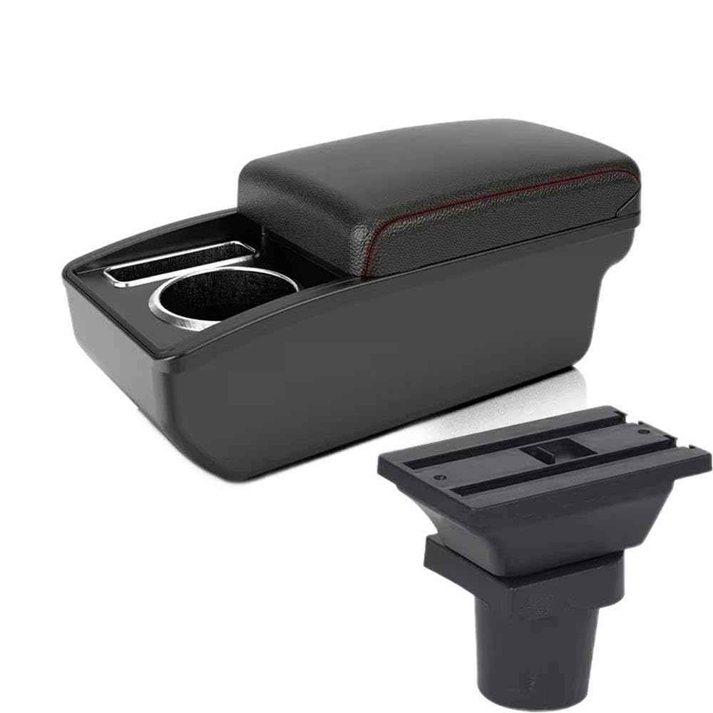 FSOZDBBPL For Toyota Yaris Hybrid For Yaris For Vitz Car Armrest Box Central Storage Box Retrofit Accessories Interior Parts(A1 Black red NO USB)