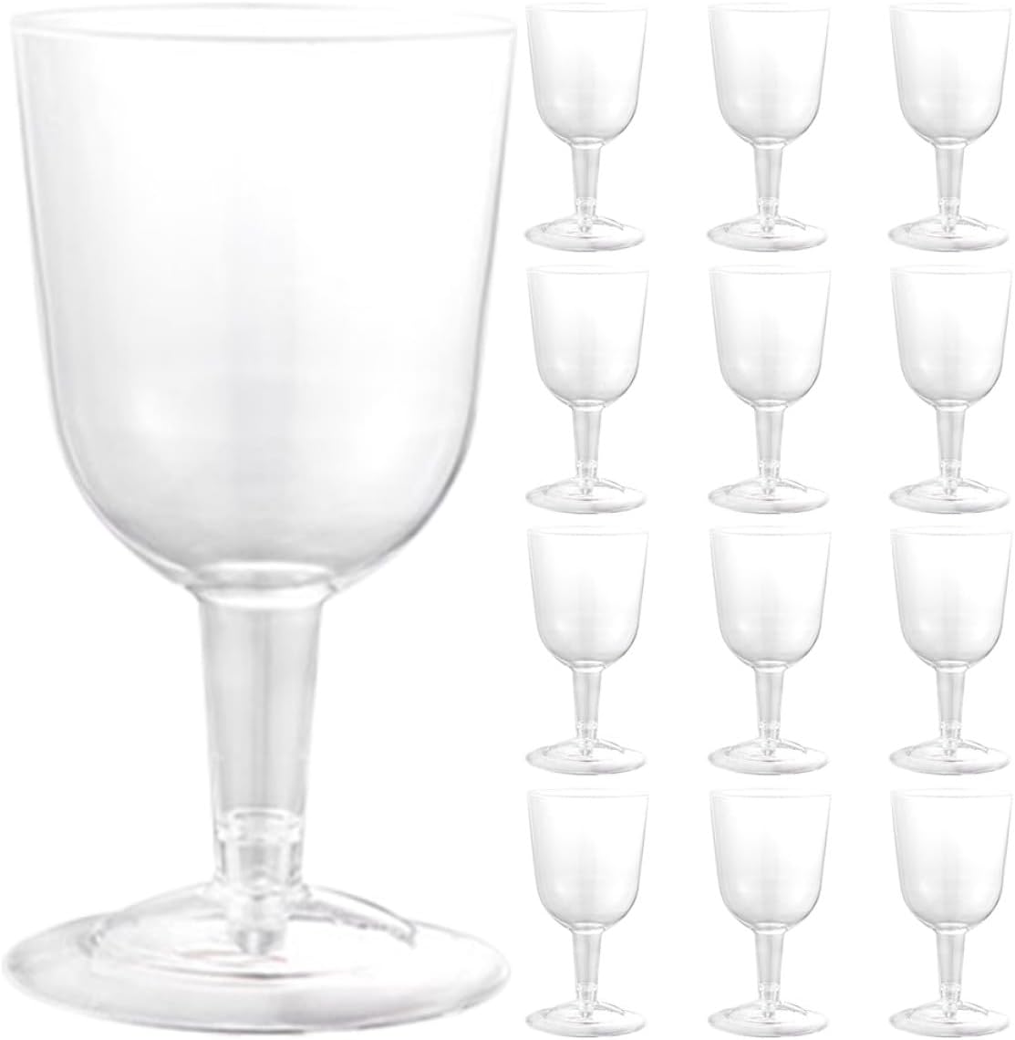 48pcs 180ml Plastic Wine Cups Set, Ps Reusable Goblets for Cocktail Party, Detachable Base Drinkware for Festivals and Events