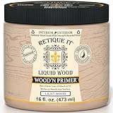 Retique It Wood'n Primer - Paint it then stain it - Stainable Wood Fiber Paint (Light Wood, Medium)