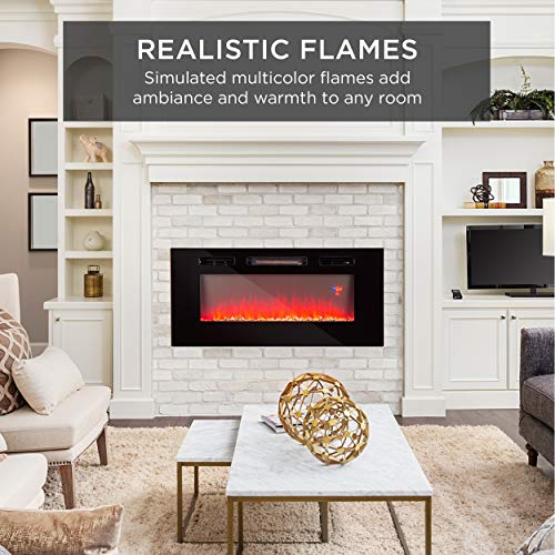 image for Best Choice Products 1500W 50in Electric Fireplace Heater Recessed and