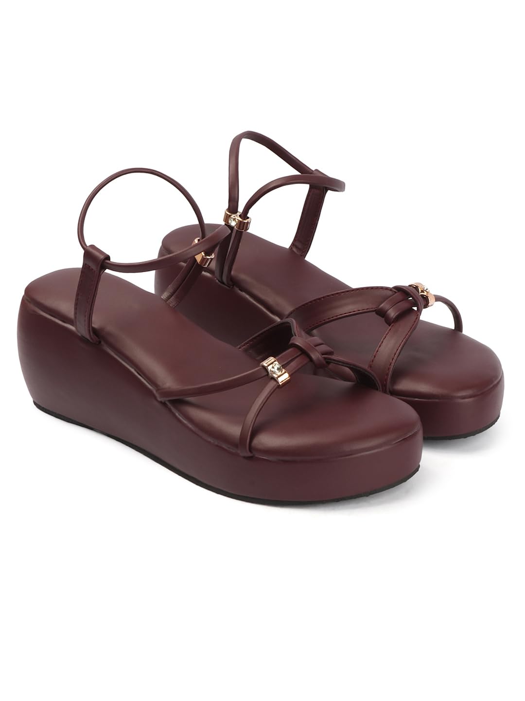 Women Stylish Comfort Open Toe Stylish multi Strap Design Wedge Heel Sandals-image-15