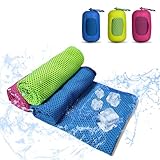 Generico Asciugamani Di Raffreddamento, 3 Pezzi Asciugamano In Microfibra Con Manicotti In Silicone Portatili, Per Fitness, Yoga, Golf, Gli Sport All