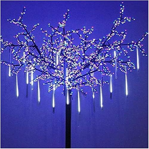 OMGAI LED Meteor Shower Rain Lights - Waterproof Drop Icicle Snow Falling Raindrop 30cm 8 Tubes Cascading Lights for Wedding Xmas Home Décor, Cool White