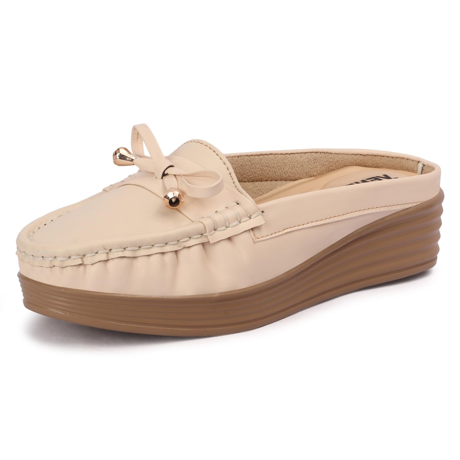 lensbury Women’s Comfortable Loafers Back Open Mules | Ultra Lightweight I Stylish Slip-On Casual Half Shoes for Girls| Everyday Mocassins Bellie I for Casual Office Formal Wear LBLF822-picture-21
