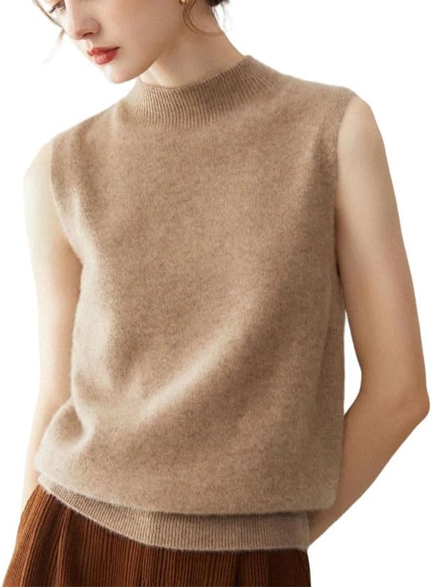 Women's Vest,Cashmere Pullover Sweater O-Neck Sleeveless Loose Knit Tops
