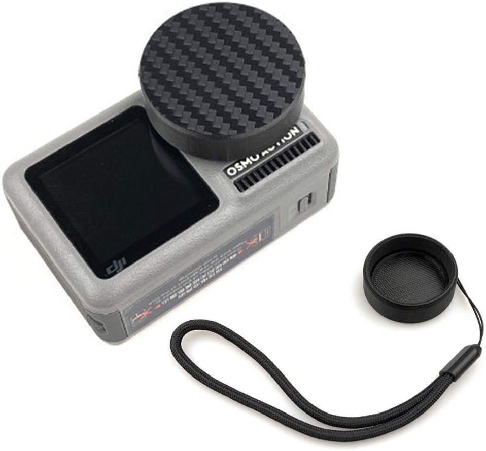 QKOO Lens Cap for DJI Osmo Action Camera - 3D Printed Lens Protector Cover with Lanyard Protective Scratch Proof Camera Accessories