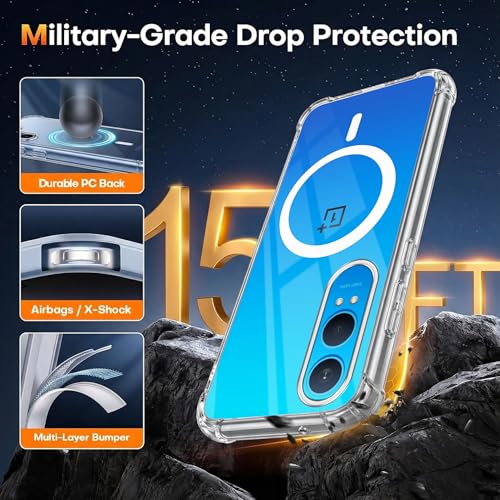 Image of Jkobi Shockproof Crystal-Clear Back Cover for OnePlus Nord CE 4 Lite (Magsafe Wireless Support | Drop & Camera Protection | Hard Polycarbonate)