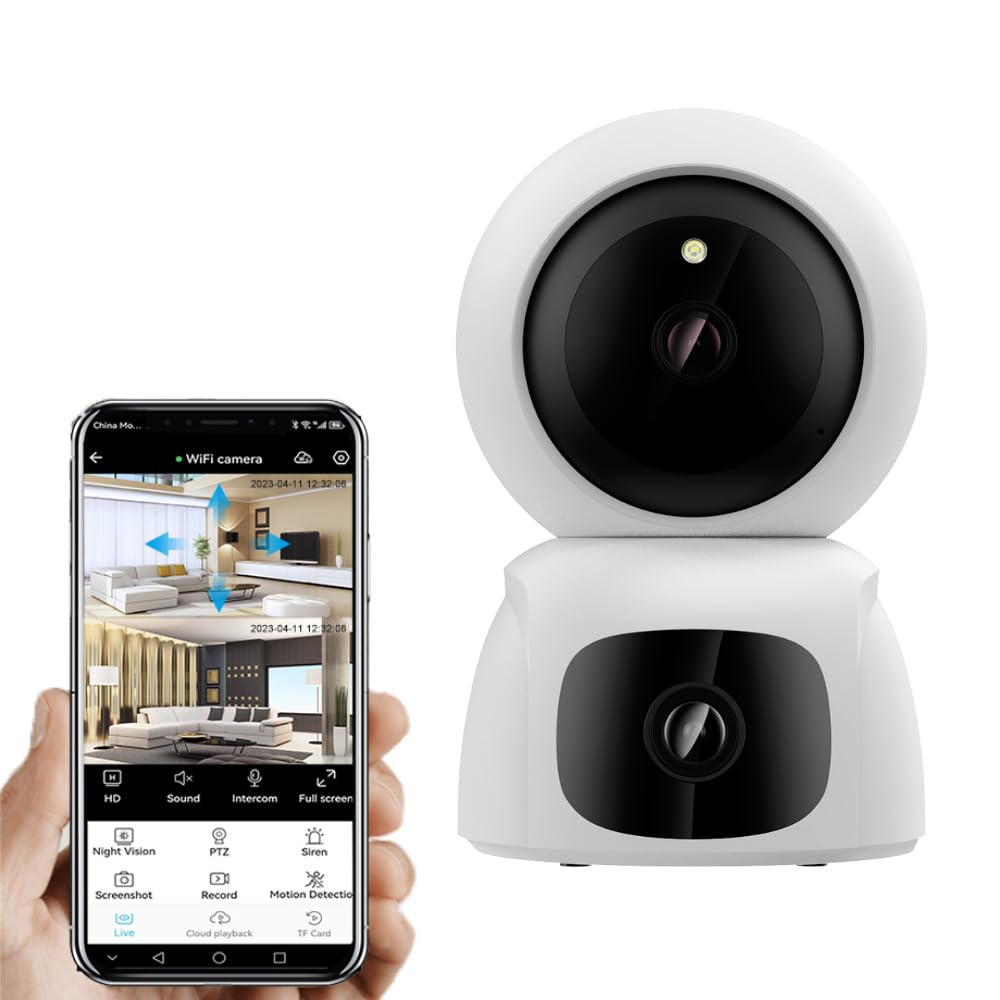 Security Cameras Wireless Outdoor de Seguridad para Casa Home Indoor with Monitor WiFi System Auto Tracking Zoom Night Vision Blink Mini Simply Safe Two Lens Dual Screen Mobile Remote Monitoring