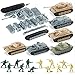 WW2 Army Tank and Army Men Toys Playset,6 Take Apart Military Vehicles with German/US/Soviet Tanks Models and 12 Toy Soldiers for Kids Boys