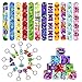 Produktbild Gxhong 28 Stück Party Mitgebsel Geschenke, 16 Smiling Critters Schlüsselanhänger, 12 Smiling Critters Kinder Slap Armband, Kinder Geburtstag Mitgebsel deko, für Spielefans Jungen Mädchen