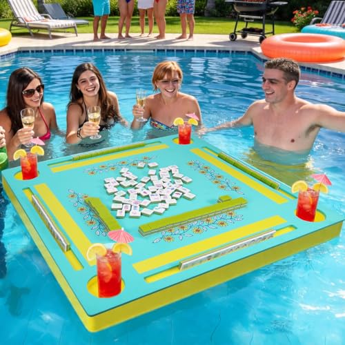 Mesa flotante doble cara para Mahjong y juegos de piscina miniatura 6