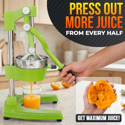 Image of Cast Iron Juicer Hand Press, Heavy-Duty Squeezer (Green)